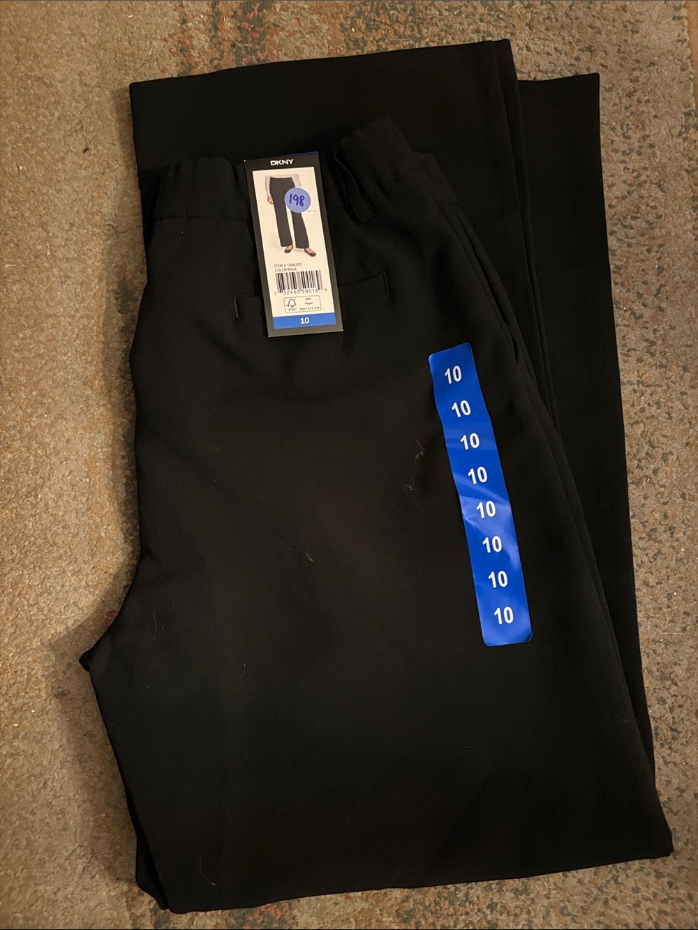 DKNY Black Pull-On Straight Leg Pants